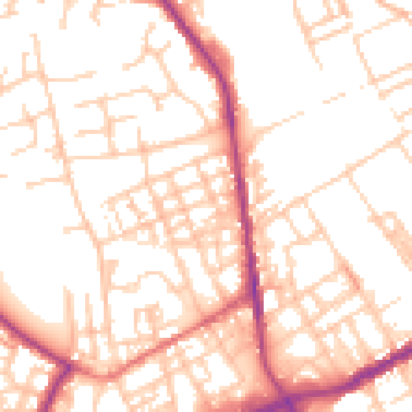 Daytime road noise heatmap for OL12 0RW