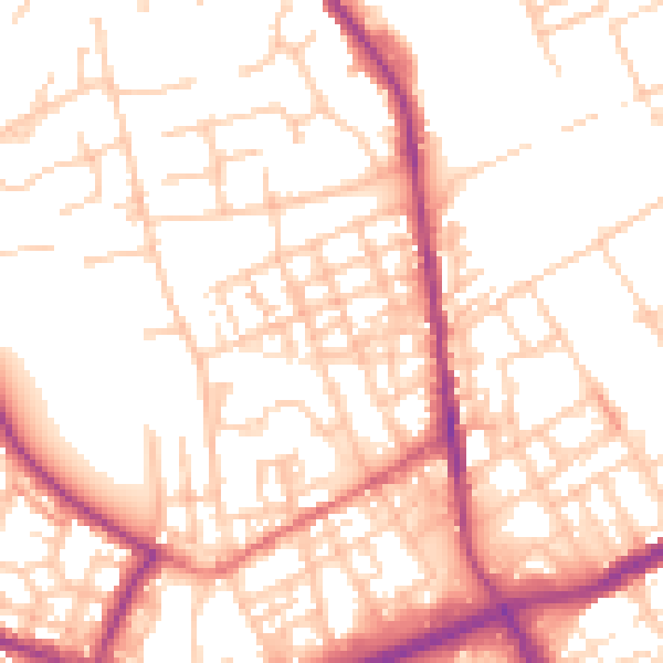 Daytime road noise heatmap for OL12 0RY