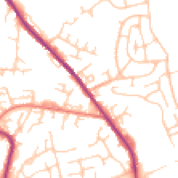 Daytime road noise heatmap for OL12 0SD
