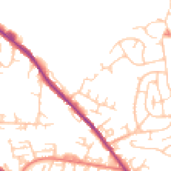 Daytime road noise heatmap for OL12 0SR