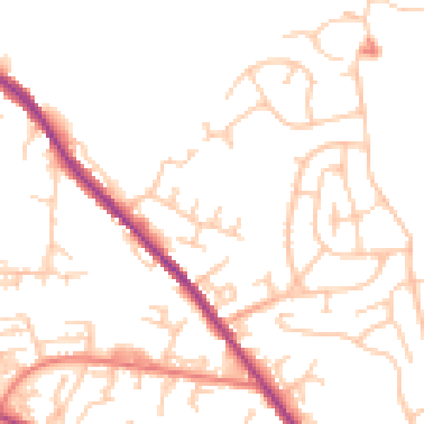 Daytime road noise heatmap for OL12 0ST
