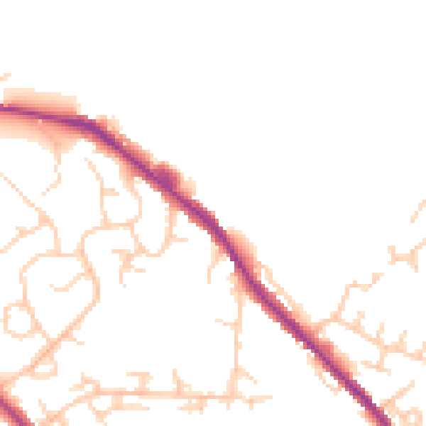 Daytime road noise heatmap for OL12 0TD