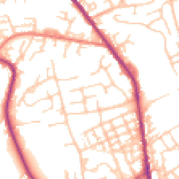 Daytime road noise heatmap for OL12 6HR