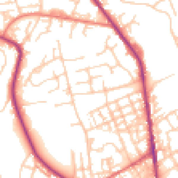 Daytime road noise heatmap for OL12 6HX