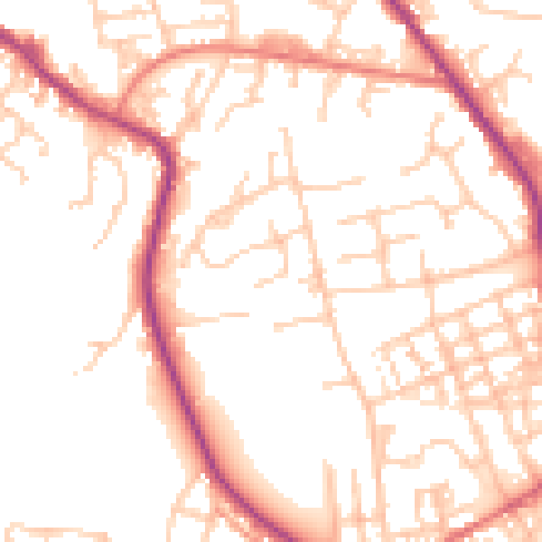 Daytime road noise heatmap for OL12 6JW