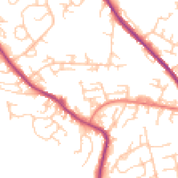 Daytime road noise heatmap for OL12 6NH