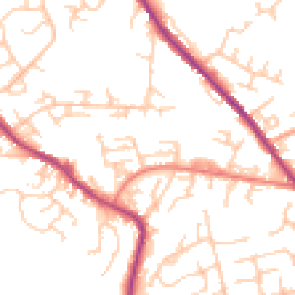 Daytime road noise heatmap for OL12 6NR