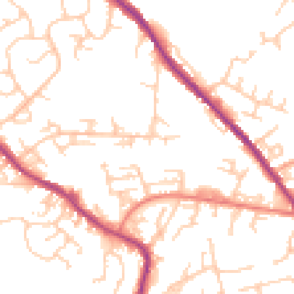 Daytime road noise heatmap for OL12 6NT
