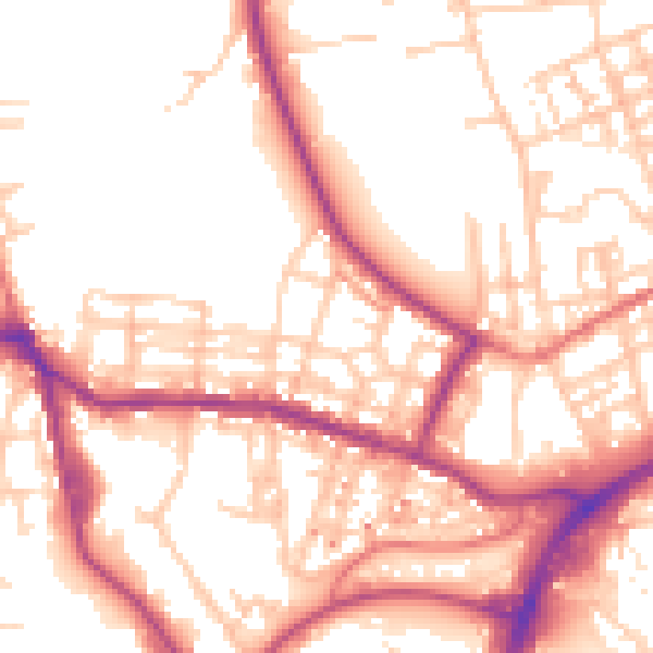 Daytime road noise heatmap for OL12 6PR