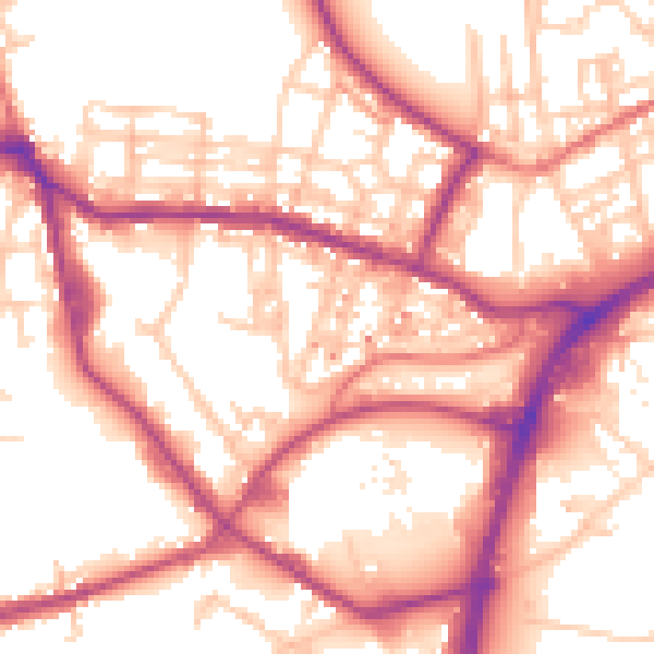 Daytime road noise heatmap for OL12 6SG