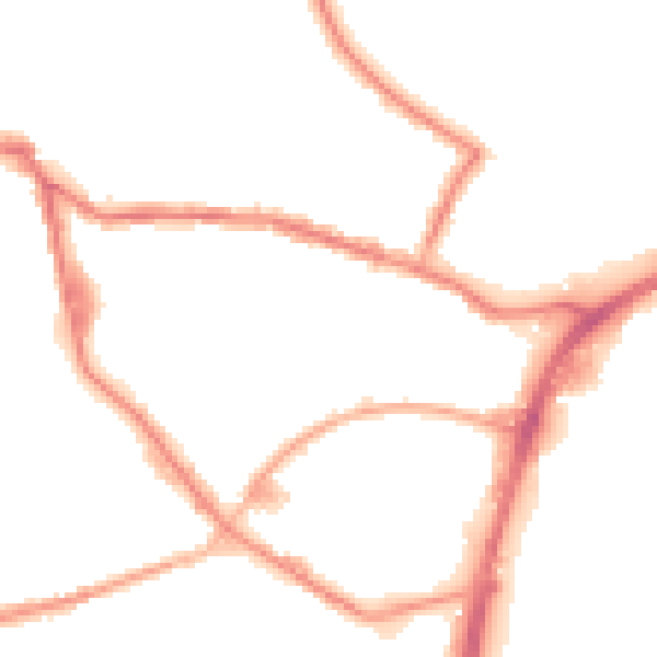 Night-time road noise heatmap for OL12 6SG