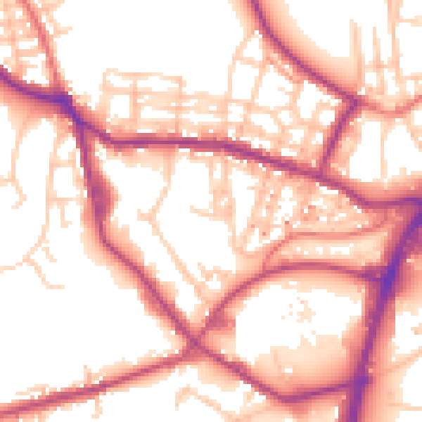 Daytime road noise heatmap for OL12 6SJ