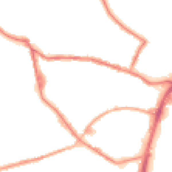 Night-time road noise heatmap for OL12 6SJ