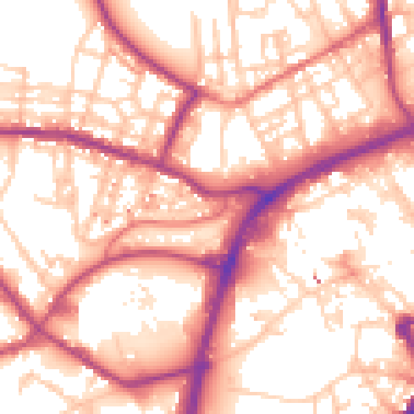 Daytime road noise heatmap for OL12 6TP