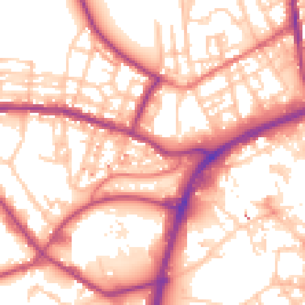 Daytime road noise heatmap for OL12 6TQ