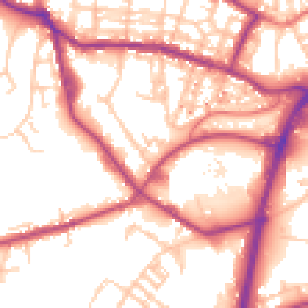 Daytime road noise heatmap for OL12 6WA