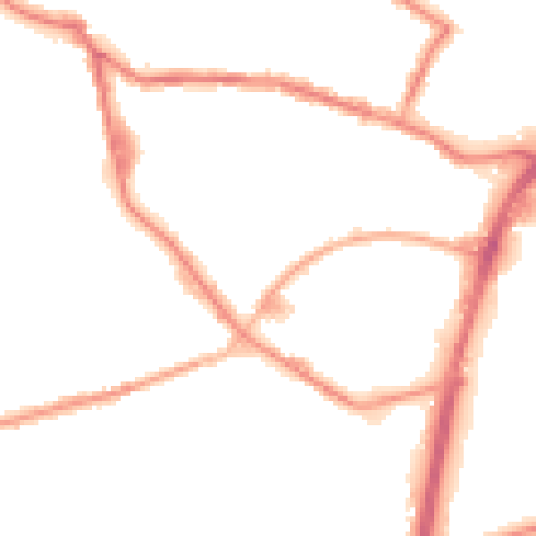 Night-time road noise heatmap for OL12 6WA