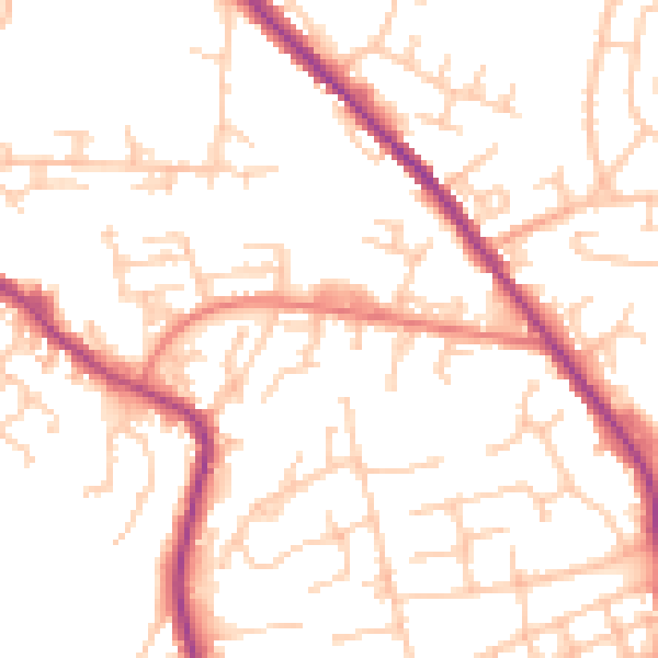 Daytime road noise heatmap for OL12 6XR