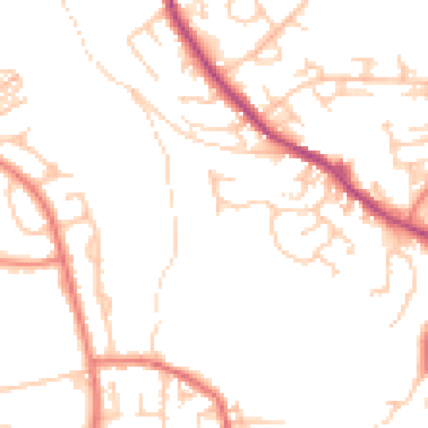 Daytime road noise heatmap for OL12 6XZ