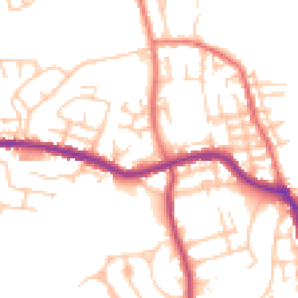 Daytime road noise heatmap for OL12 7AP
