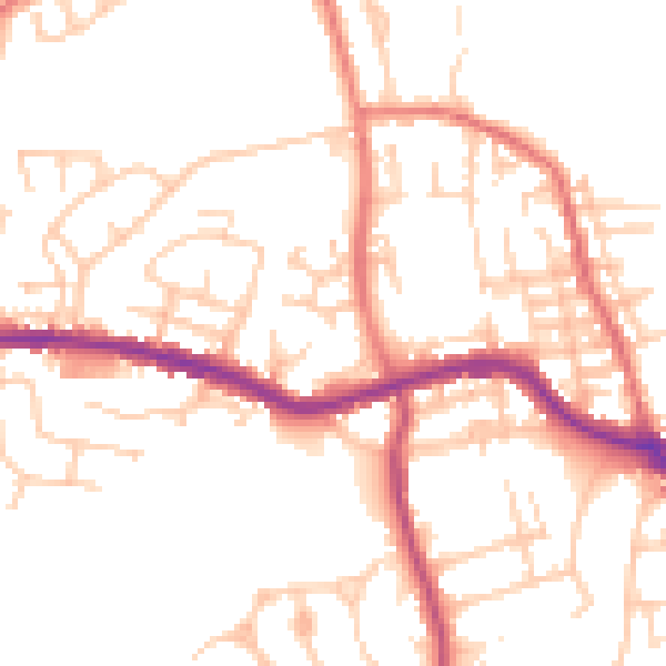 Daytime road noise heatmap for OL12 7AR