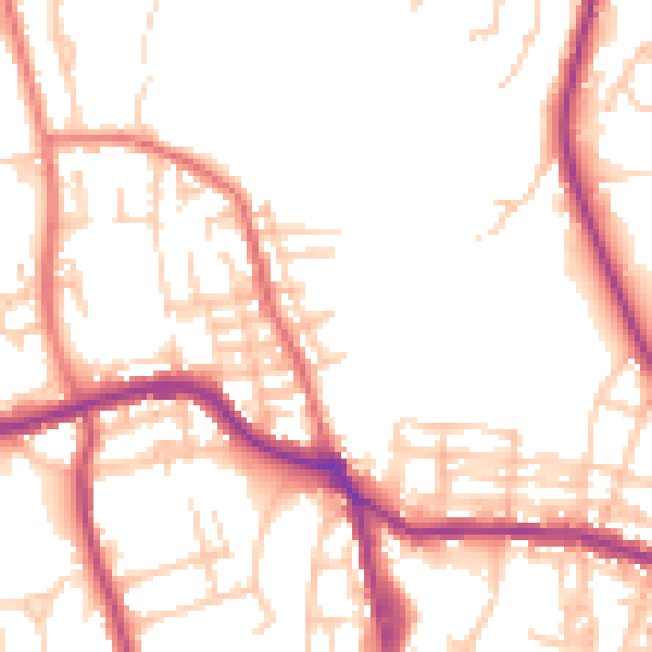 Daytime road noise heatmap for OL12 7BY