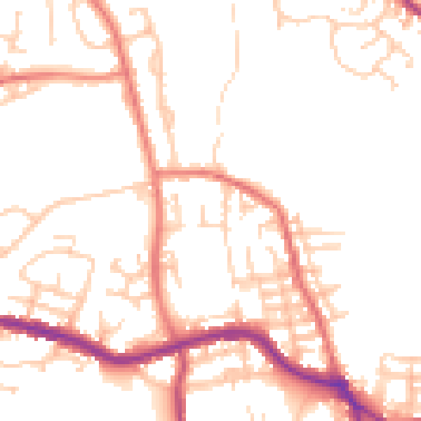 Daytime road noise heatmap for OL12 7DN