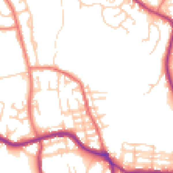 Daytime road noise heatmap for OL12 7EJ