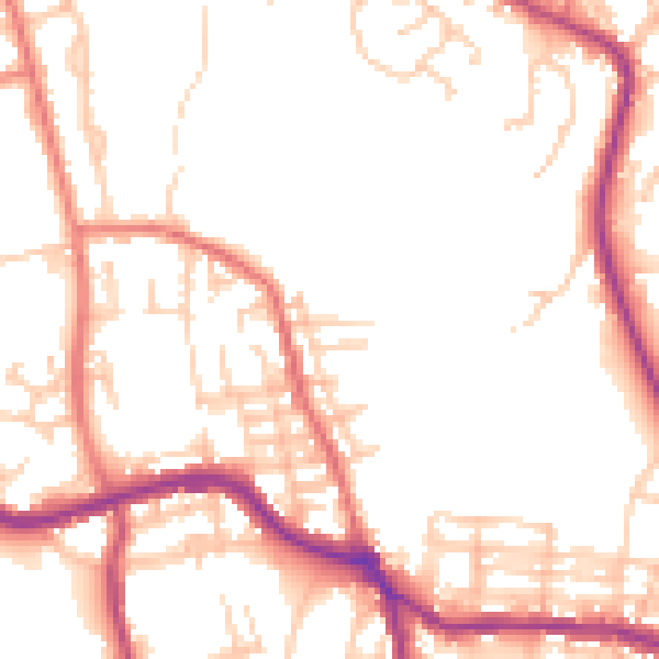 Daytime road noise heatmap for OL12 7EP