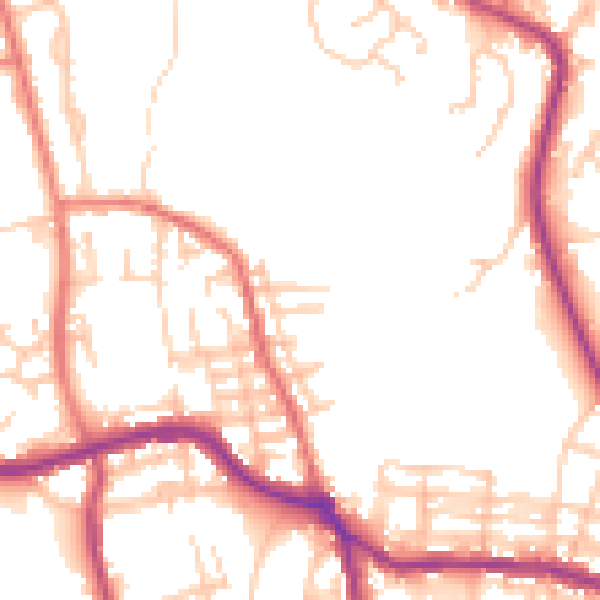 Daytime road noise heatmap for OL12 7ET