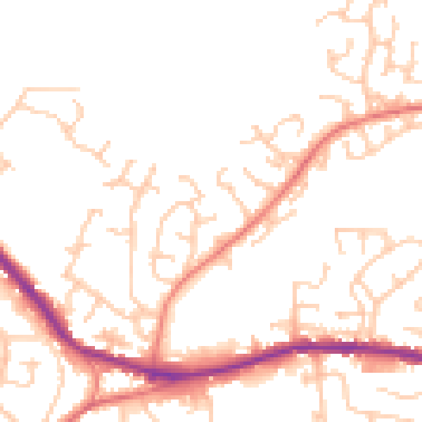 Daytime road noise heatmap for OL12 7PW