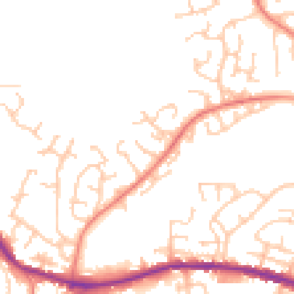 Daytime road noise heatmap for OL12 7PY