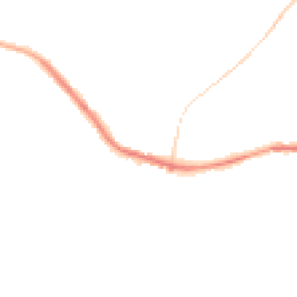 Night-time road noise heatmap for OL12 7QH