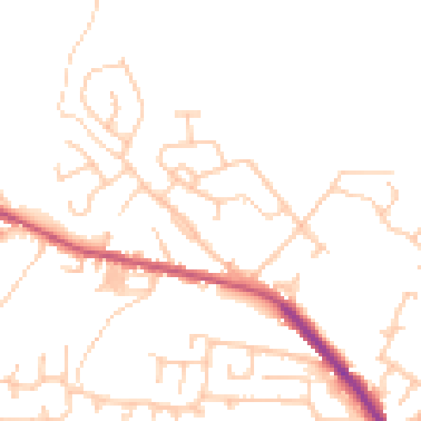 Daytime road noise heatmap for OL12 7RN