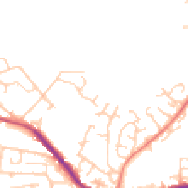 Daytime road noise heatmap for OL12 7SH