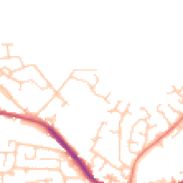 Daytime road noise heatmap for OL12 7SX