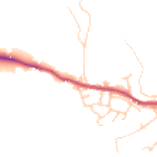 Daytime road noise heatmap for OL12 7UG