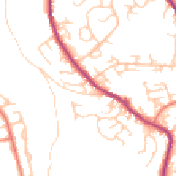 Daytime road noise heatmap for OL12 7UJ