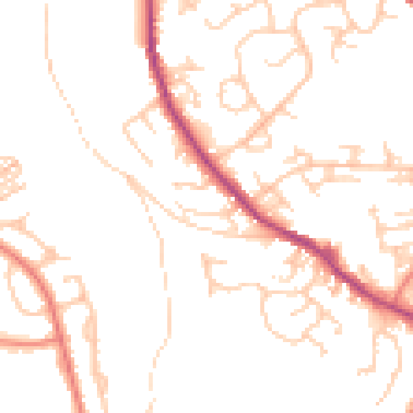Daytime road noise heatmap for OL12 7UL