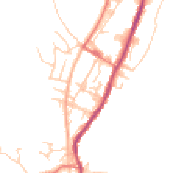 Daytime road noise heatmap for OL12 8AZ