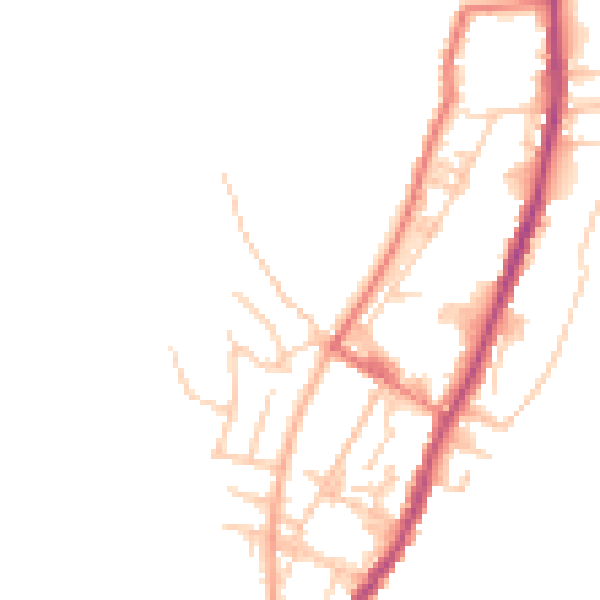 Daytime road noise heatmap for OL12 8BJ