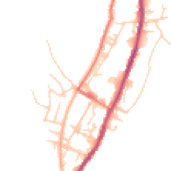 Daytime road noise heatmap for OL12 8BW
