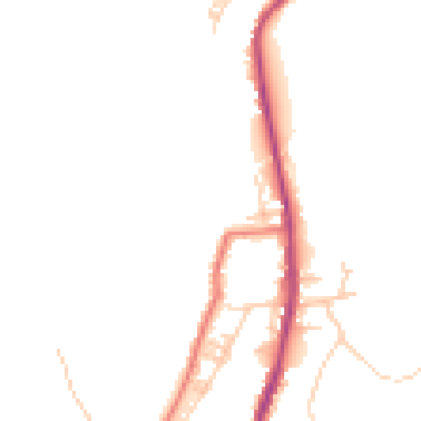 Daytime road noise heatmap for OL12 8DE