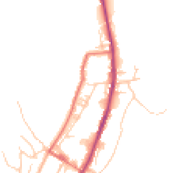 Daytime road noise heatmap for OL12 8DJ