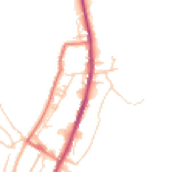 Daytime road noise heatmap for OL12 8DP