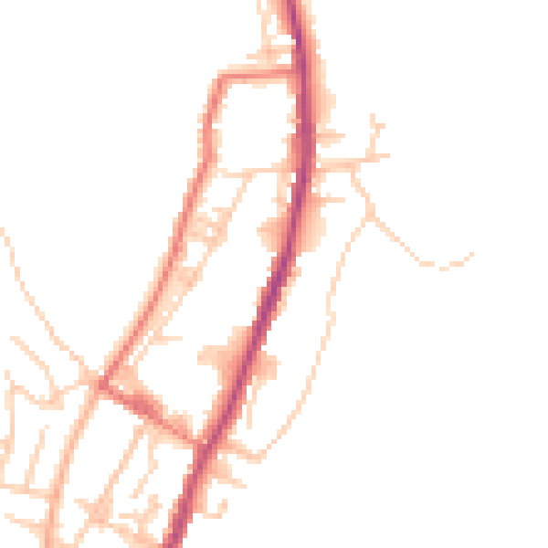 Daytime road noise heatmap for OL12 8DU