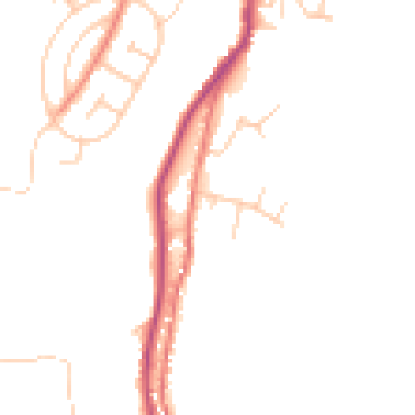 Daytime road noise heatmap for OL12 8ER