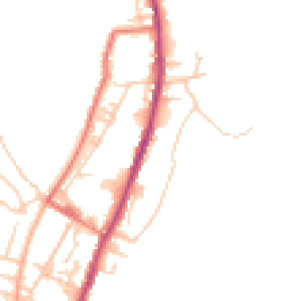 Daytime road noise heatmap for OL12 8JP