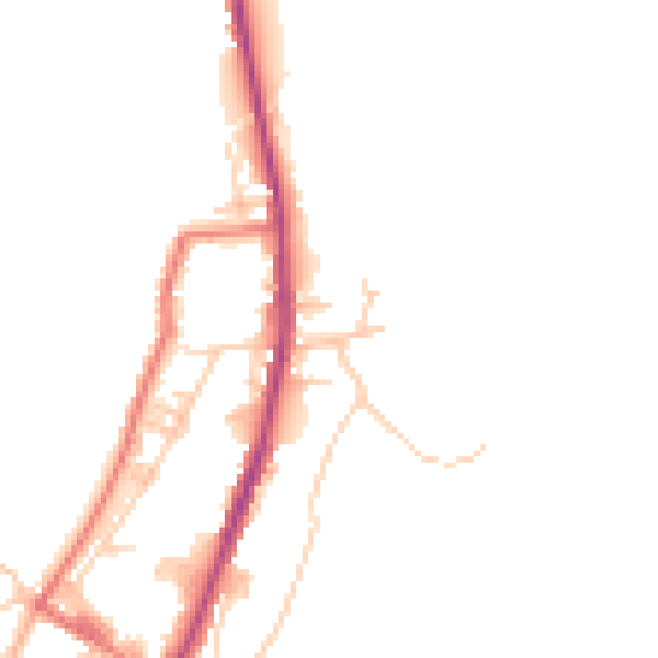 Daytime road noise heatmap for OL12 8LE
