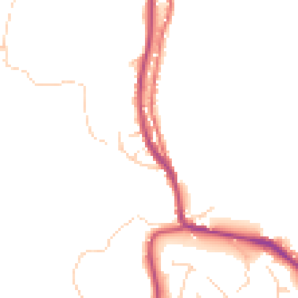 Daytime road noise heatmap for OL12 8SE